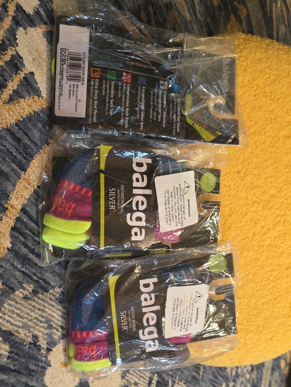 NWT Balega Silver no show running socks Medium Pinkberry Denim lot of 3 - Picture 2 of 4